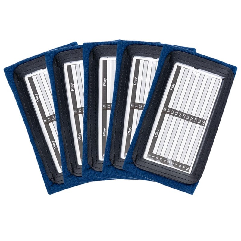 CHLPRO 5 Pack Youth Quarterback Wristband - Triple Windows QB Wristband - 3 Playsheet Compartments- Great for Football, Baseball, All Sports(Navy Blue) - Image 1